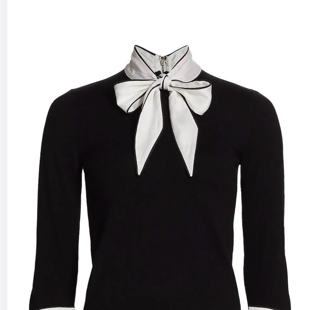 Alice and Olivia Zani Bow Collar Sweater Size M - Picture 4 of 16